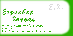 erzsebet korpas business card